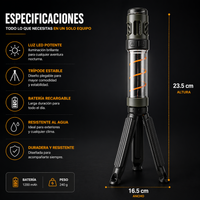 Linterna trípode antimosquitos 3 en 1