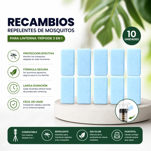 Pastillas repelente de mosquitos para linterna trípode (Pack de 10 uds)