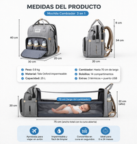Mochila Cambiador Bebés Multifunción