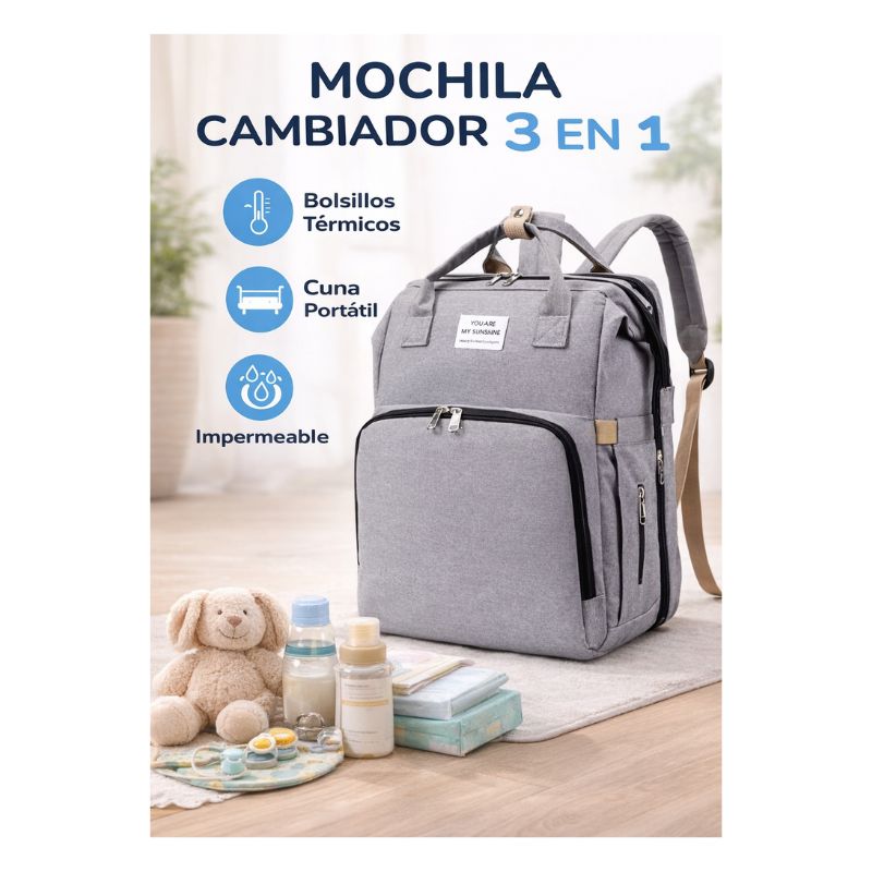 Mochila Cambiador Bebés Multifunción